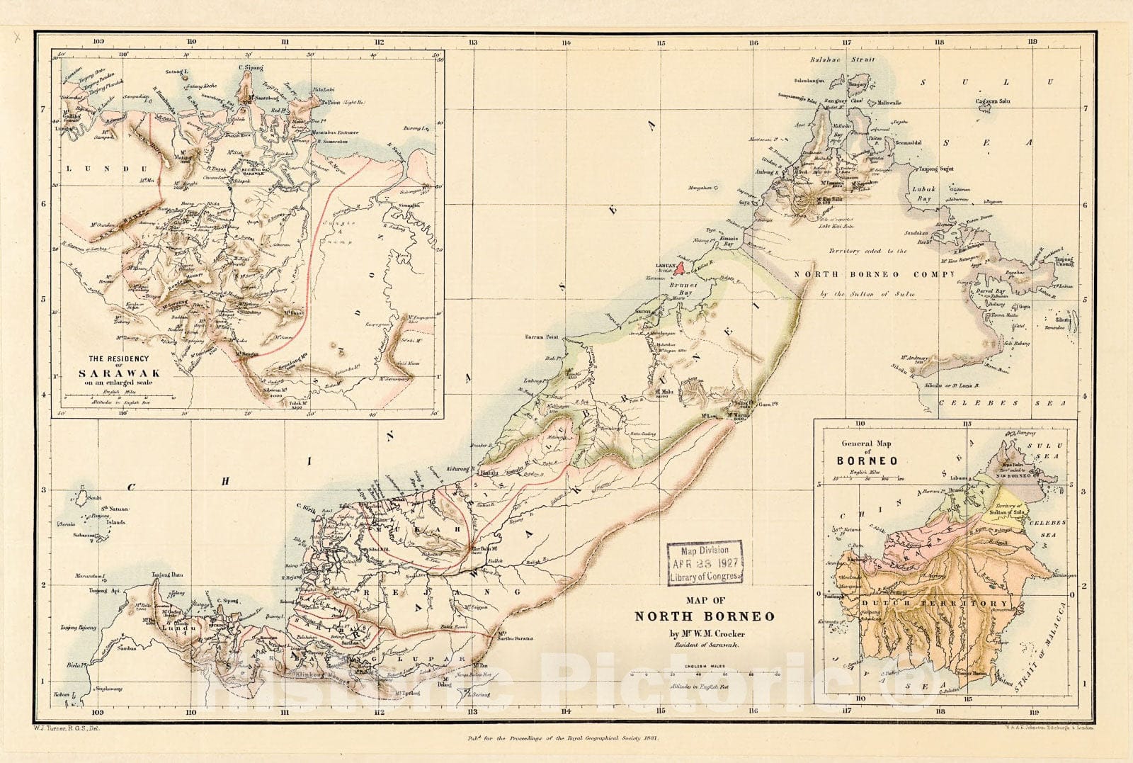 Historic 1881 Map - Map of North Borneo