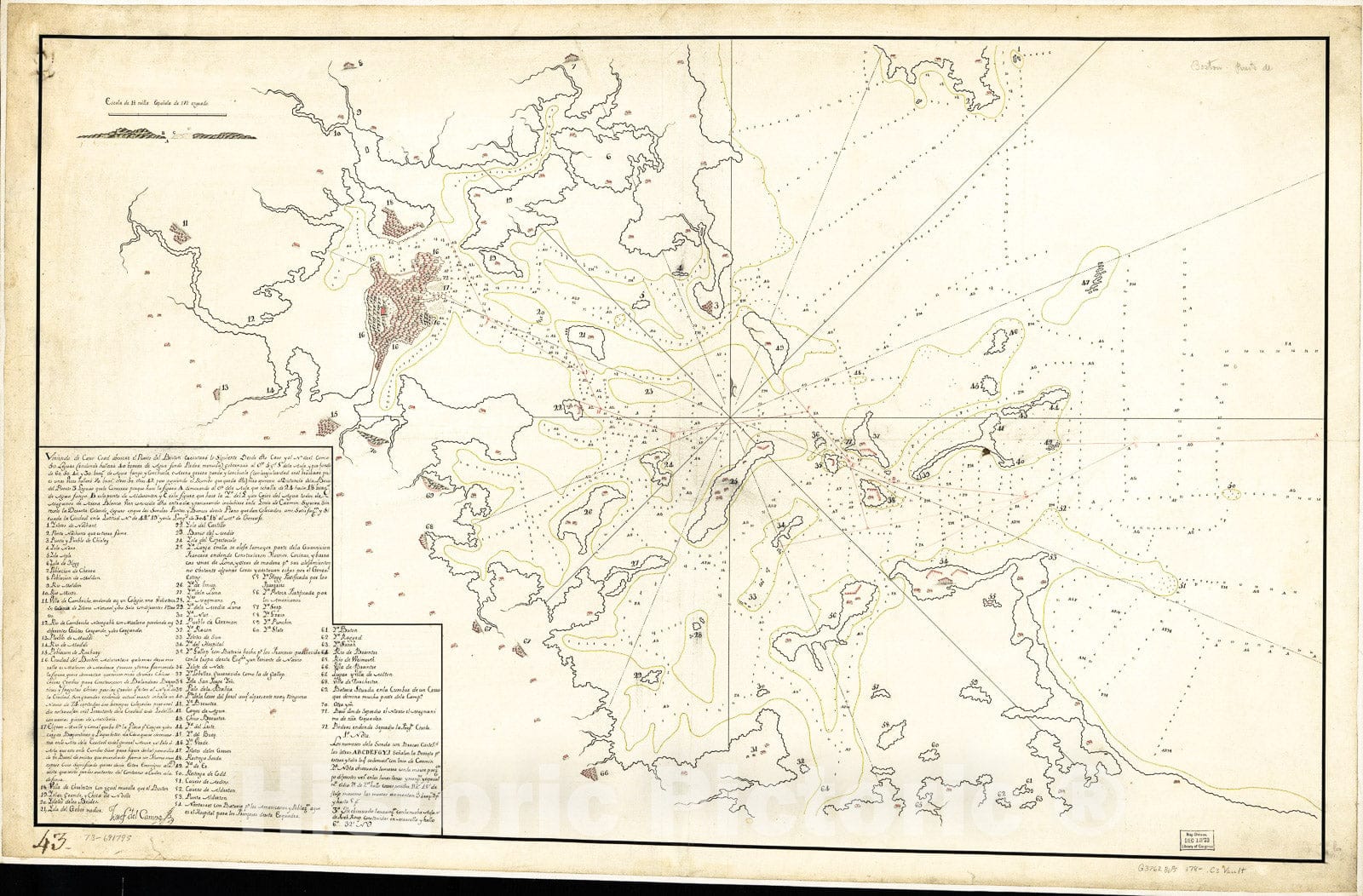 Historic 1780 Map - Puerto del Boston.