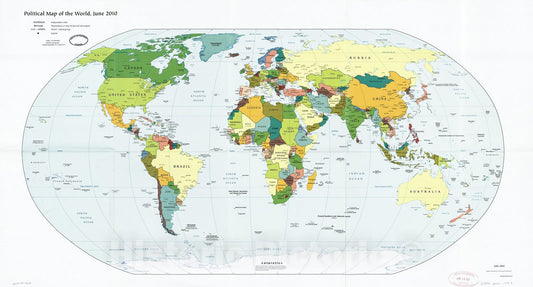 Historic 2010 Map - Political map of The World, June 2010.