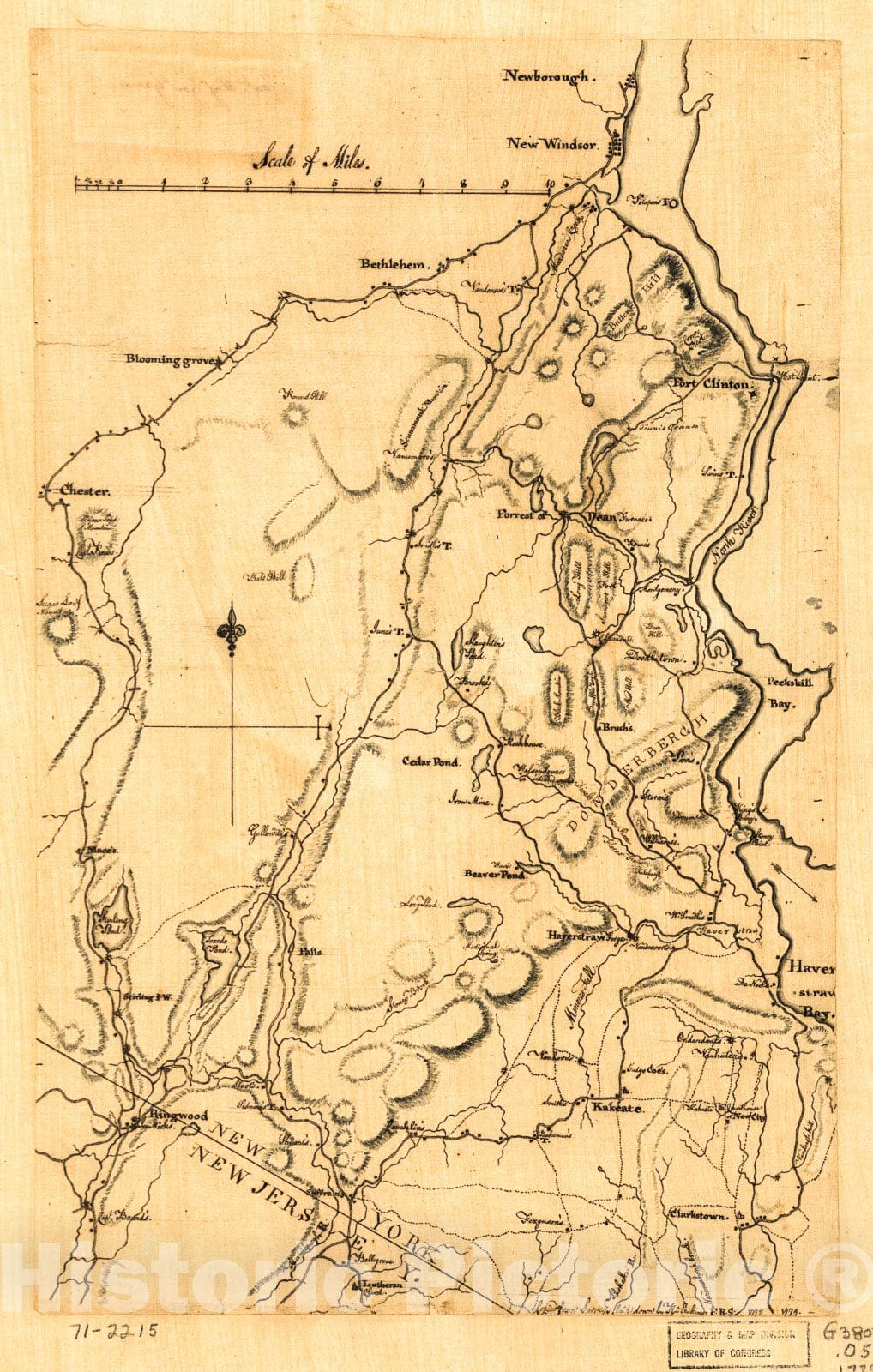 Historic 1779 Map - Map of Orange and Rockland Counties Area of New York