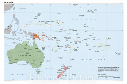 Historic 1982 Map - Oceania.