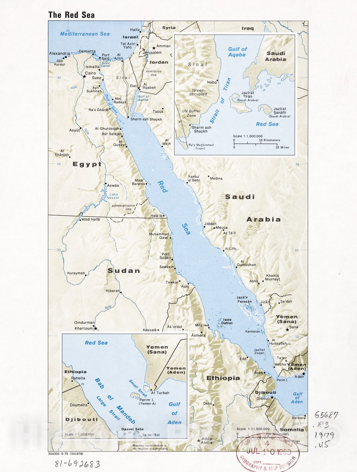 Historic 1979 Map - The Red Sea.
