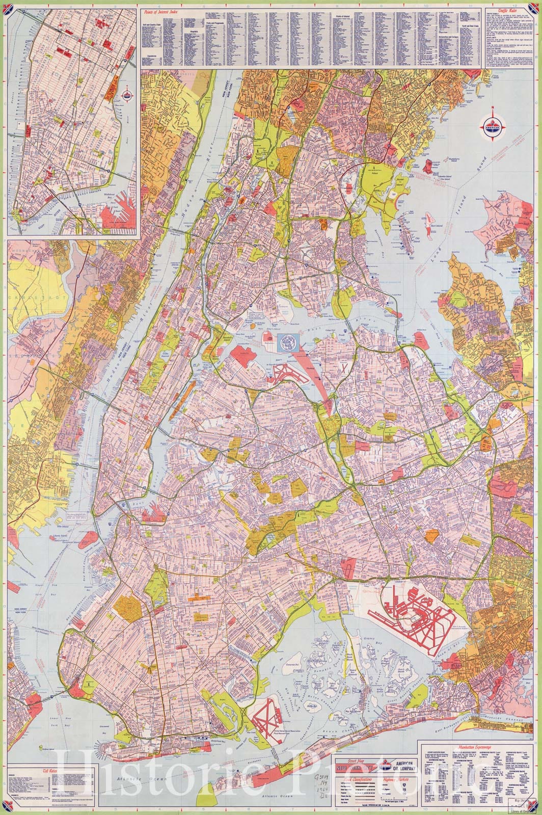 Historic 1964 Map - Street map, New York City
