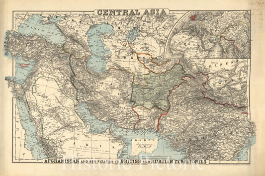 Historic 1885 Map - Central Asia :