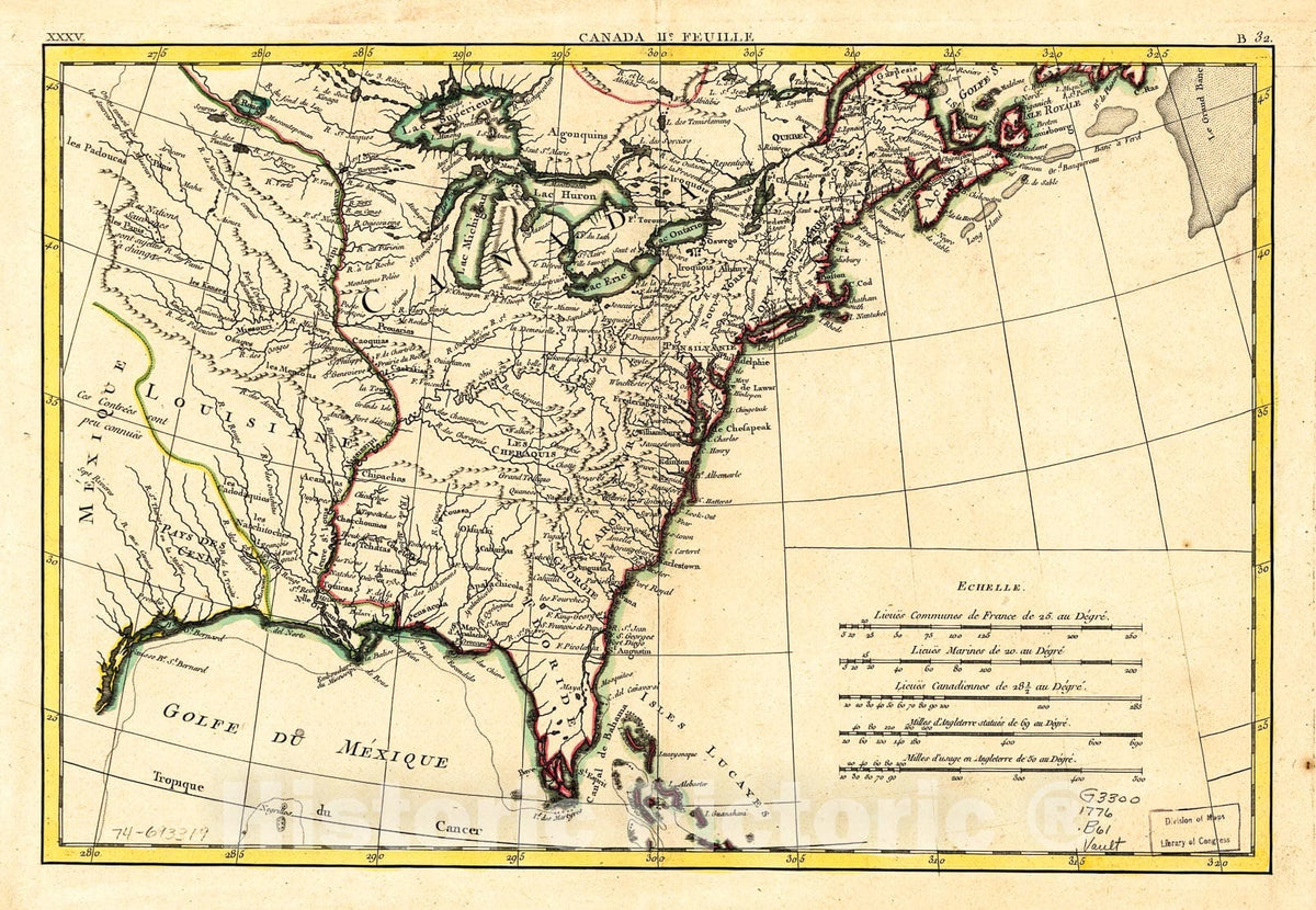 Historic 1776 Map - Canada IIE. feuille, XXXV, B 32.