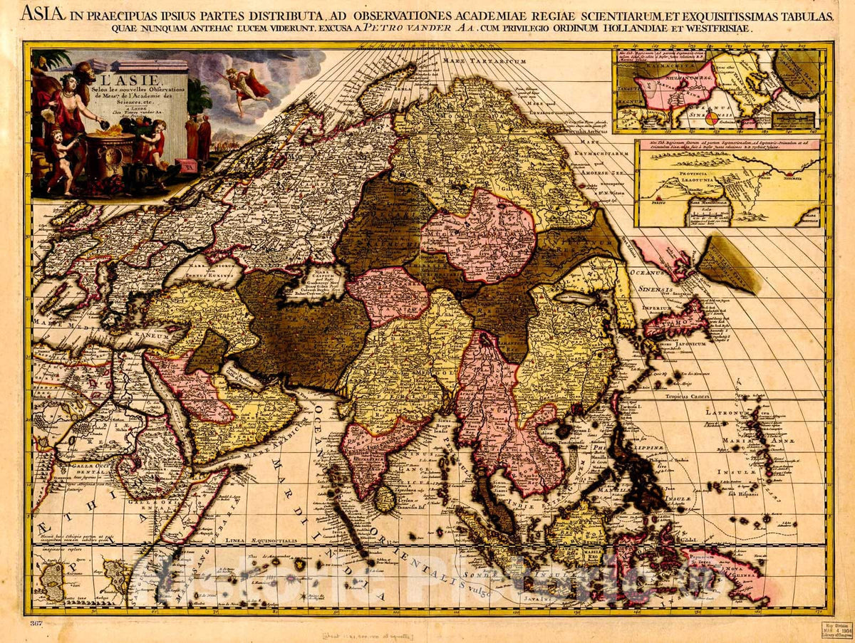 Historic 1680 Map - L'Asie, Selon les nouvelles observations de Mess.rs de l'Academie des Sciences, etc.