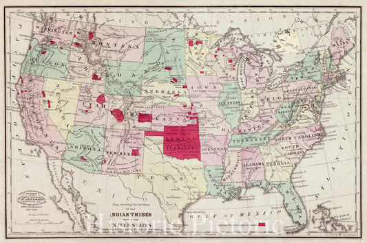 Historic 1868 Map - United States.