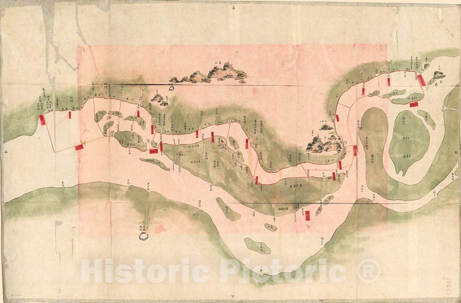 Historic 1864 Map - Meng Heying hui Cheng beiying Xun Jing Jiang Cheng li shu jie Zhi tu.