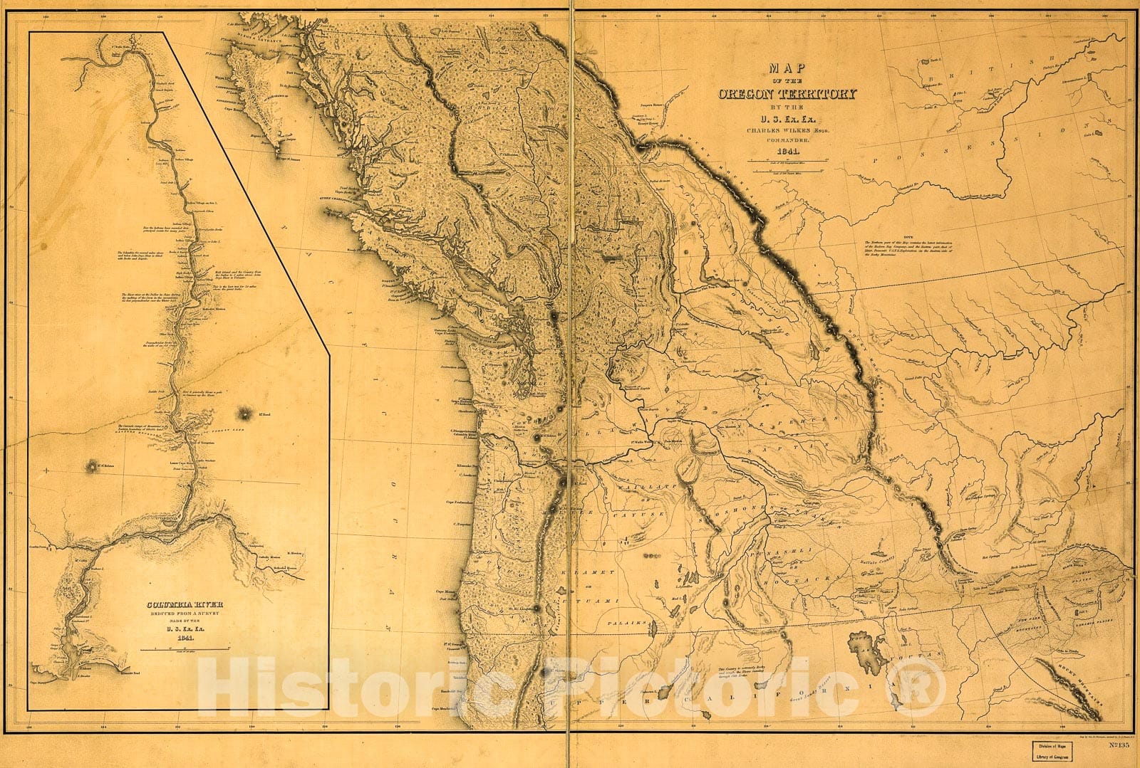 Historic 1871 Map - Map of The Oregon Territory.
