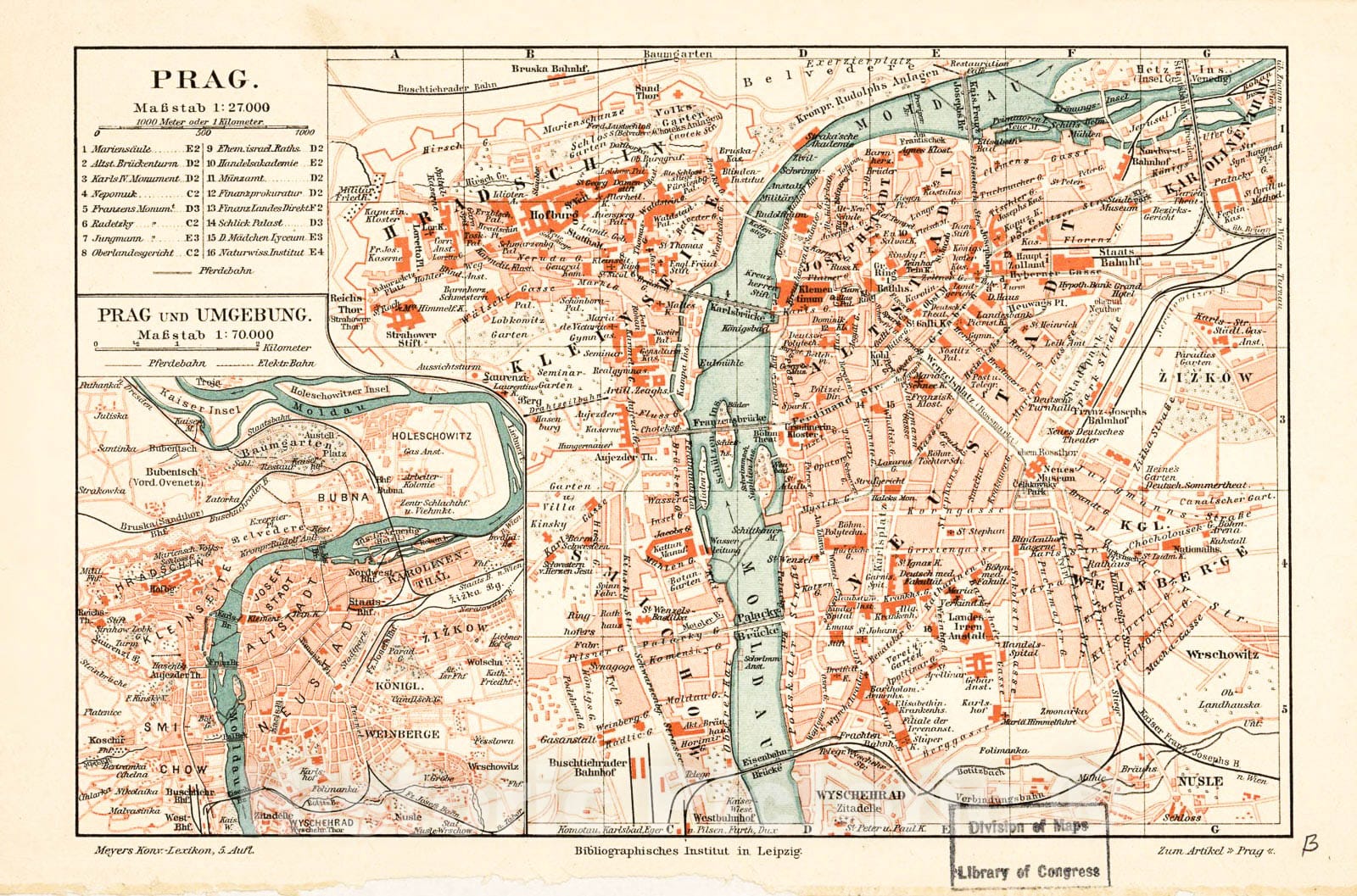 Historic 1894 Map - Prag