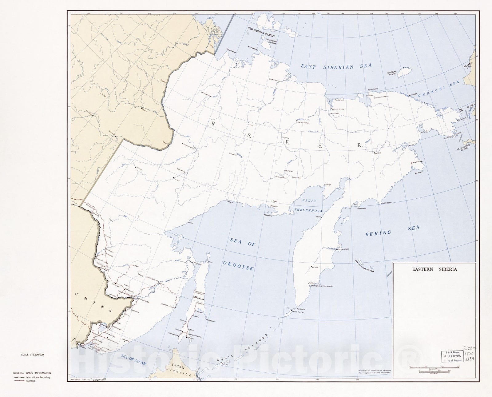 Historic 1960 Map - Eastern Siberia. 5-60.