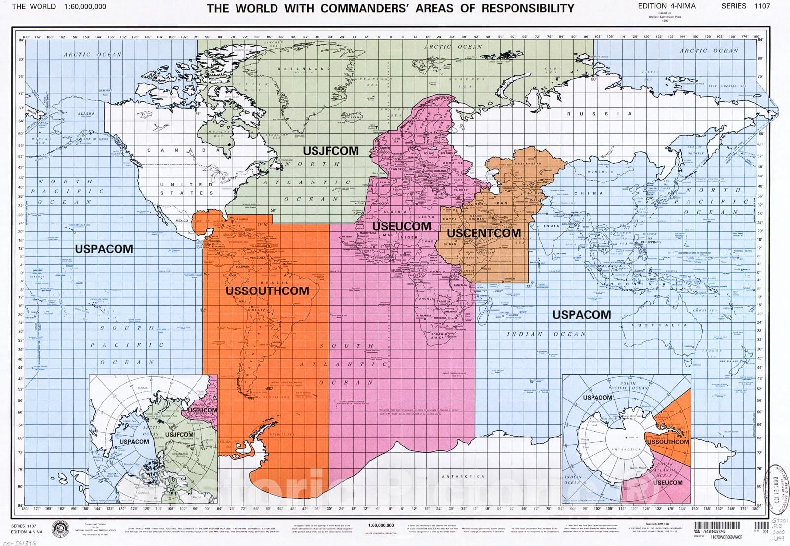 Historic 2000 Map - The World with Commanders' Areas of Responsibility