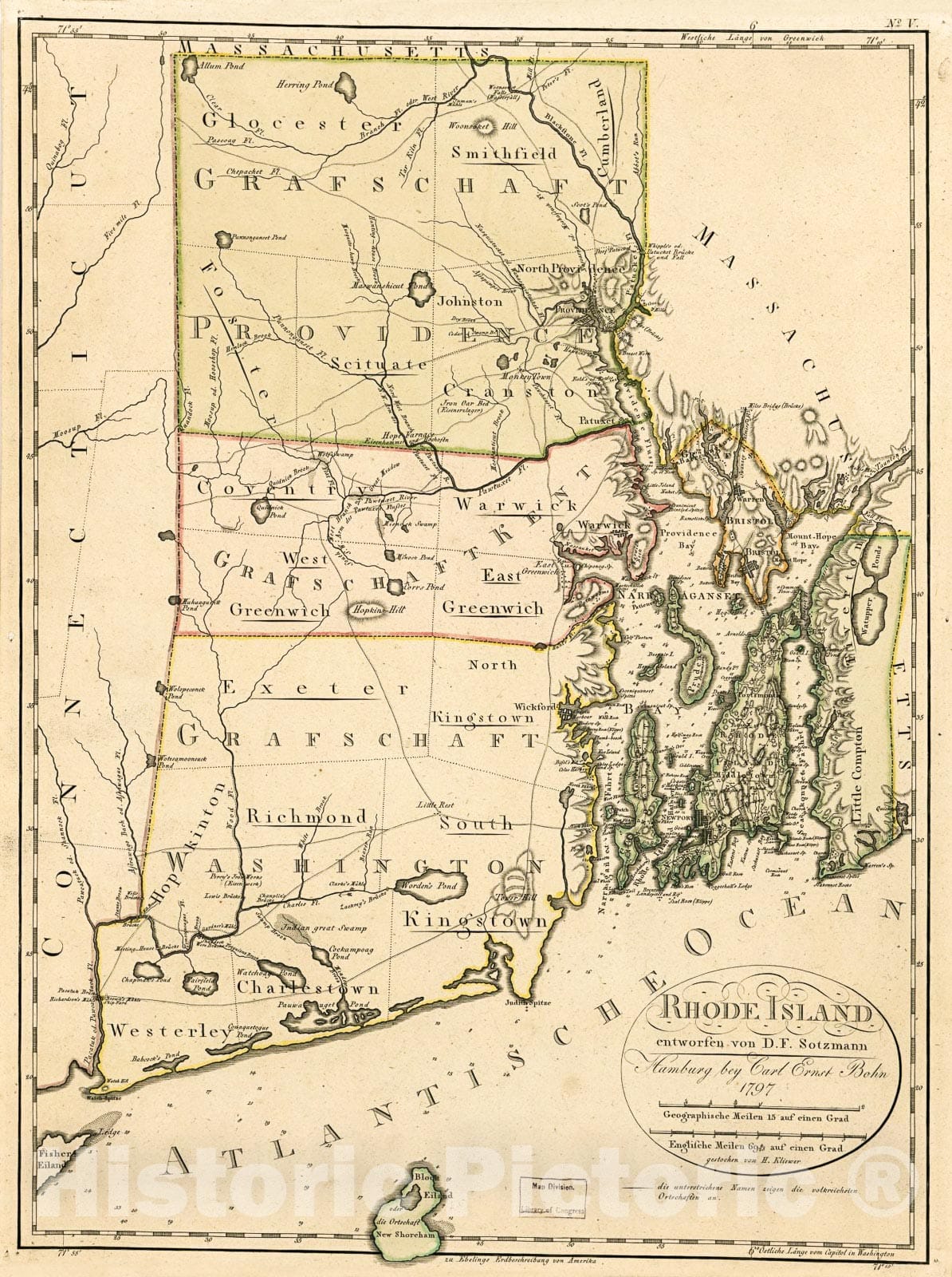 Historic 1797 Map - Rhode Island