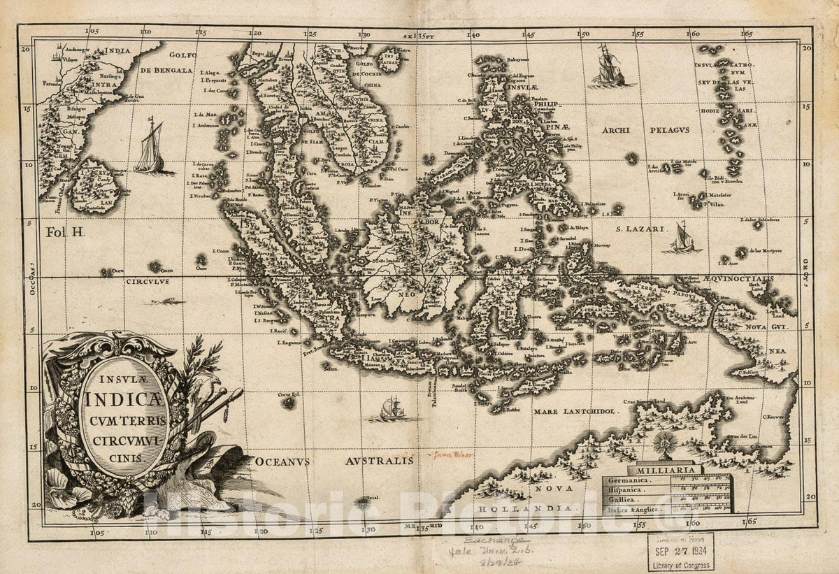Historic 1600 Map - InsulÃ¦ IndicÃ¦ Cum terris circumvicinis.