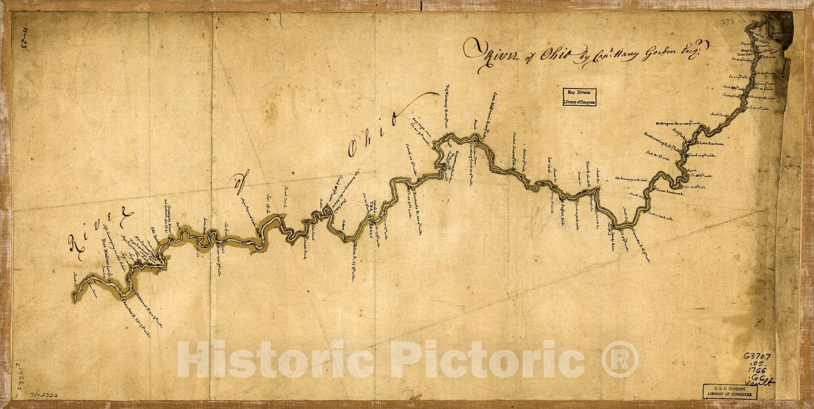 Historic 1766 Map - River of Ohio.