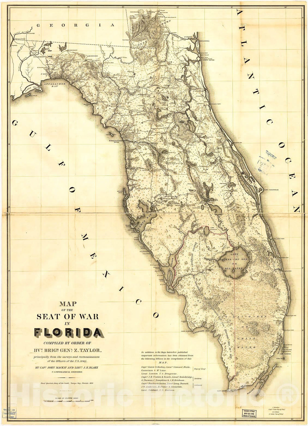 Historic 1839 Map - Seat of War.