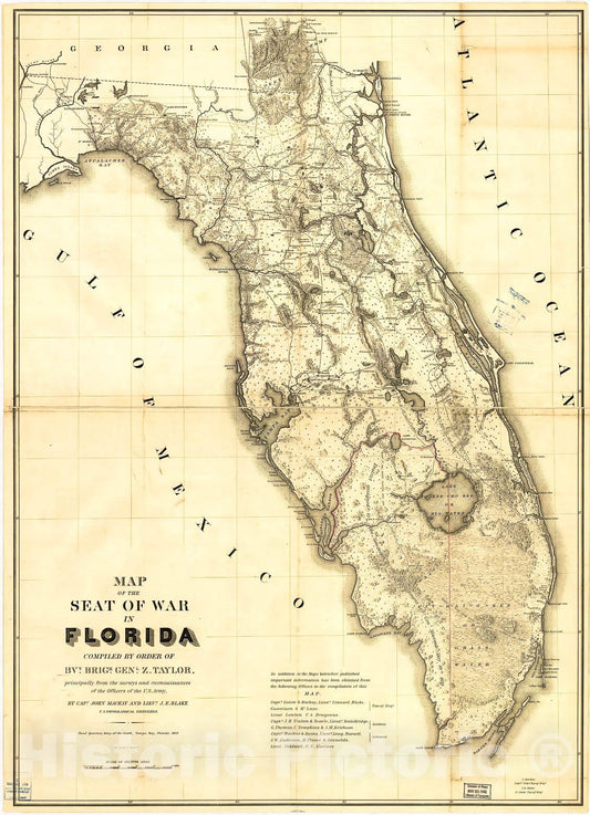 Historic 1839 Map - Seat of War.