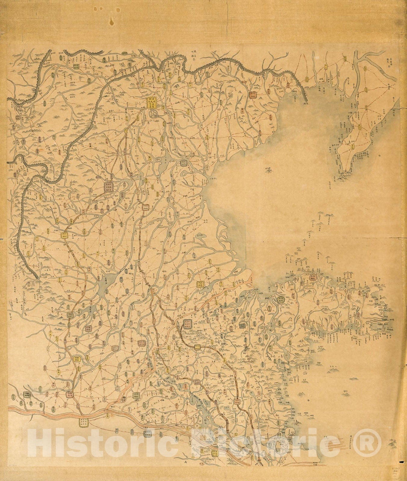 Historic 1855 Map - Zhili Shandong Liang Sheng di yu Quan tu.