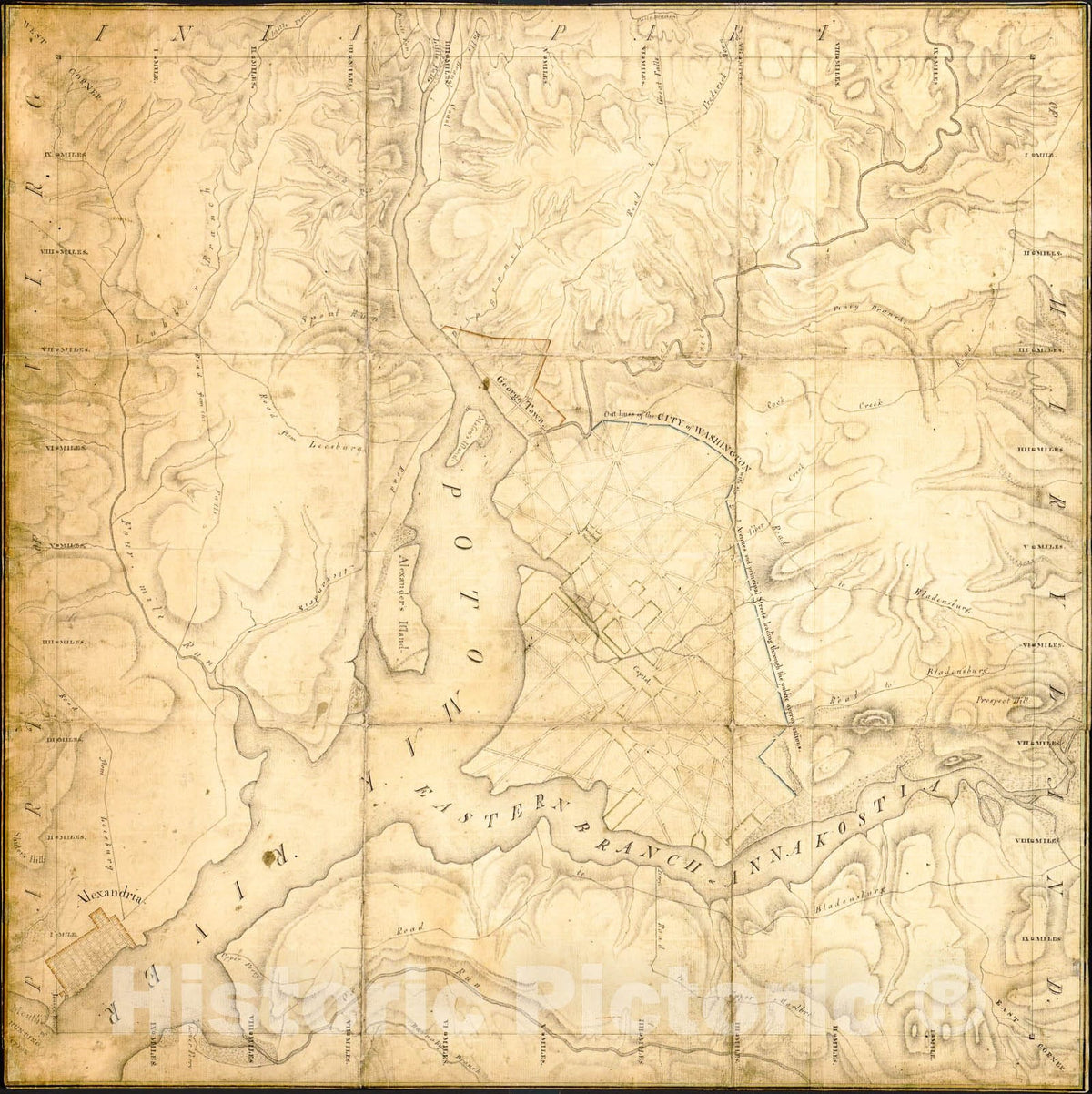 Historic 1793 Map - Territory of Columbia