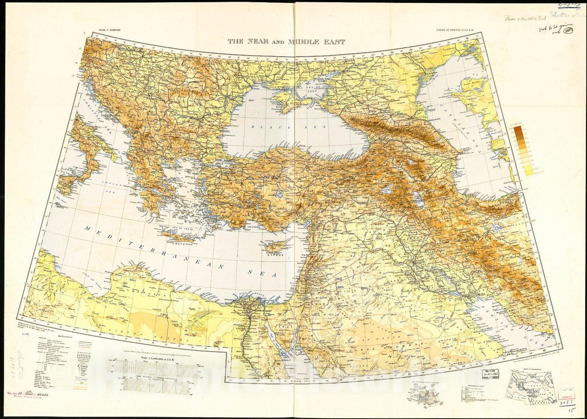 Historic 1941 Map - The Near and Middle East : Balkan Peninsula