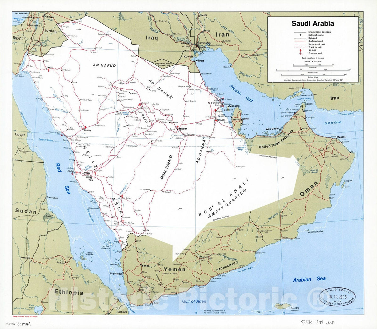 Historic 1979 Map - Saudi Arabia.