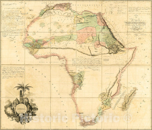 Historic 1802 Map - Africa : to The Committee and Members of The British Association discovering The Interior Parts of Africa This map is with Their Permission Most respectfully inscribed