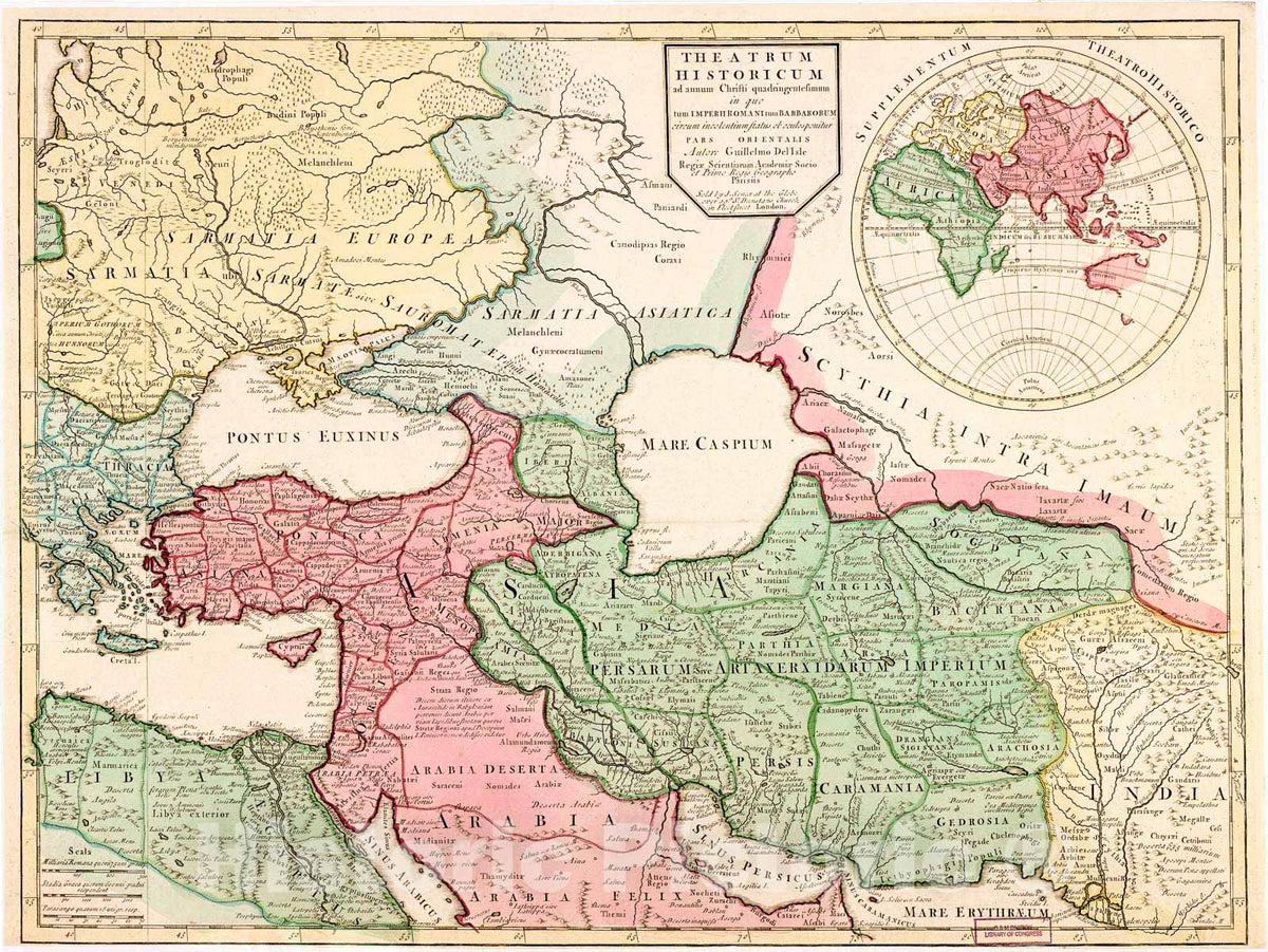 Historic 1712 Map - Theatrum historicum ad annum Christi quadringentesimum : in quo tum Imperii Romani tum Barbarorum Circum incolentium Status ob oculosponitur pars orientalis