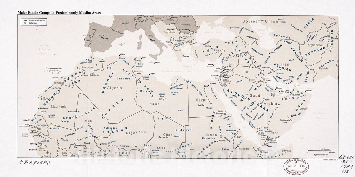 Historic 1989 Map - Major Ethnic Groups in predominantly Muslim Areas.