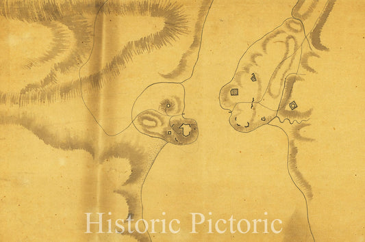 Historic 1779 Map - Map of Stony and Verplanck Points on The Hudson River as Fortified by Sir Henry Clinton June 1779.