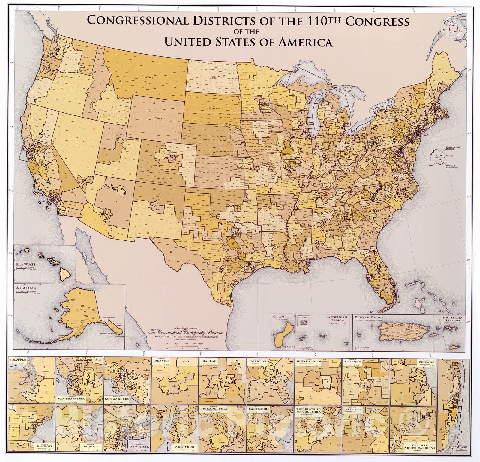Historic 2006 Map - Congressional districts of The 110th Congress of The United States of America