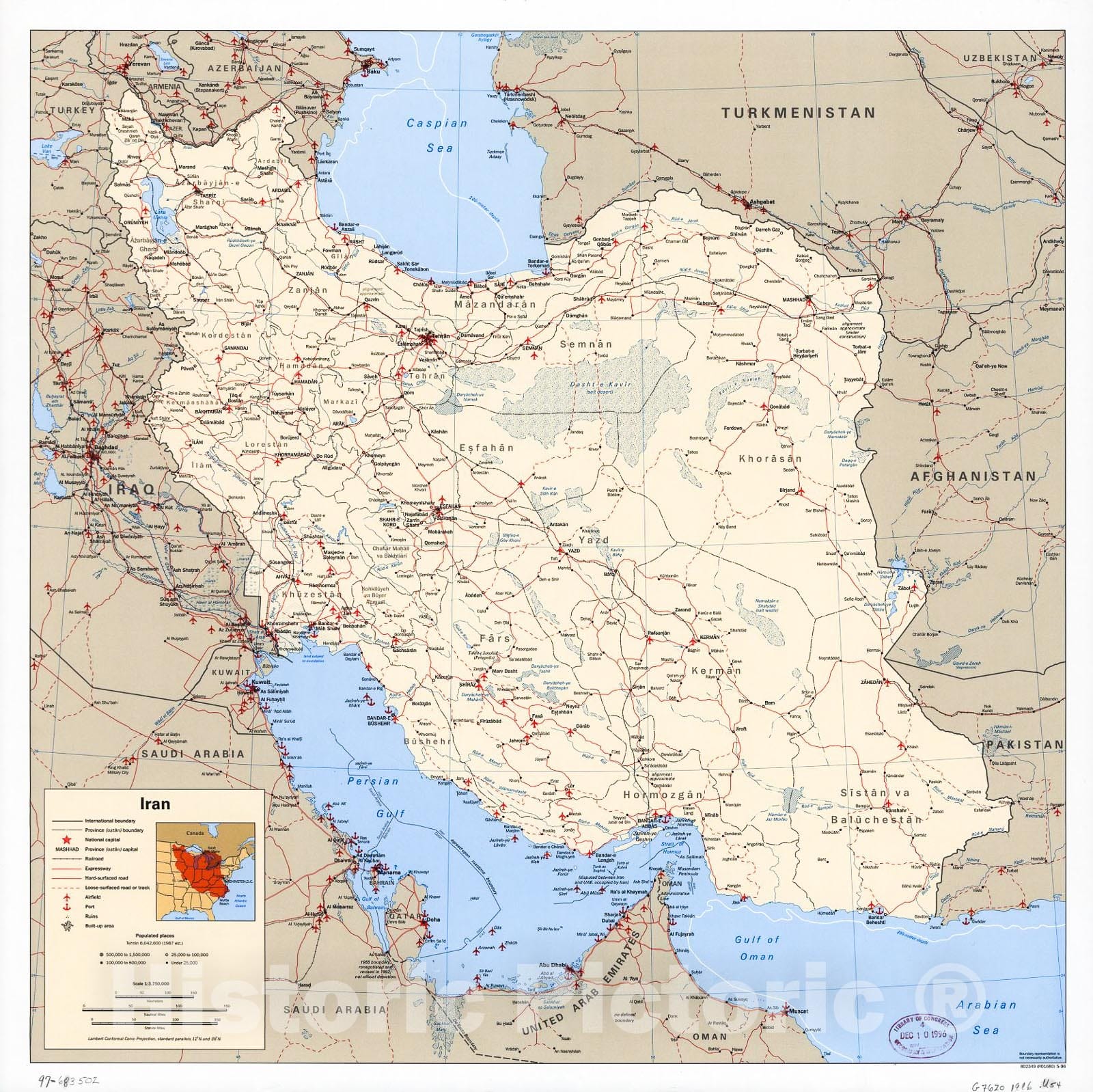 Historic 1996 Map - Iran.