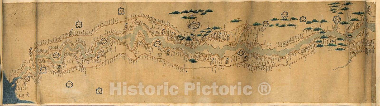 Historic 1881 Map - Shandong Sheng Huang He tu.