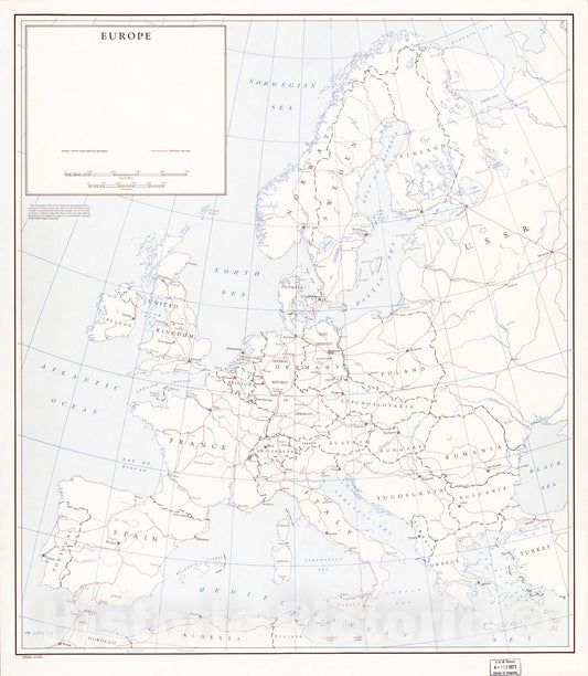 Historic 1960 Map - Europe. 12-60. 2