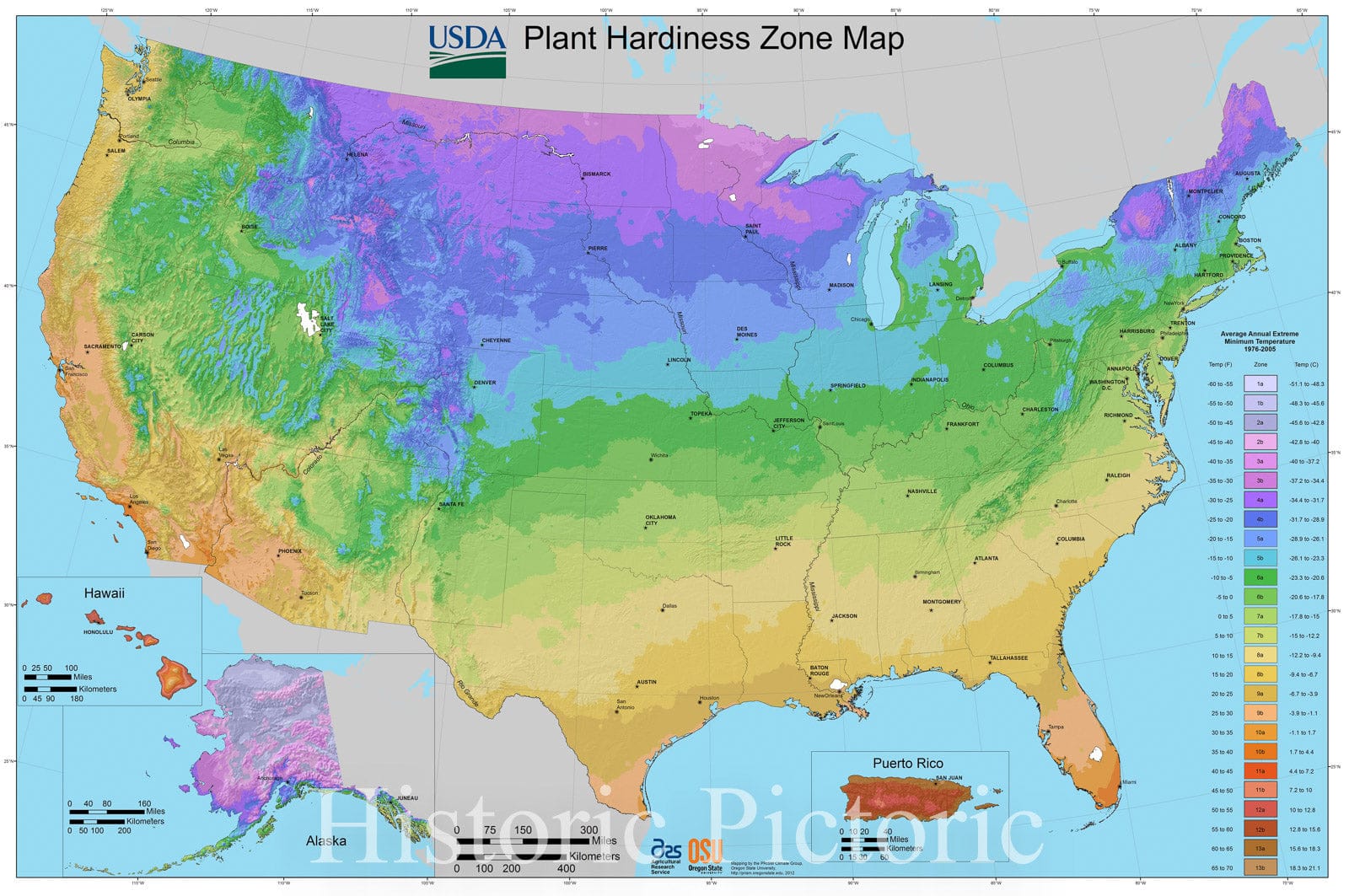 Historic 2005 Map - USDA Plant Hardiness Zone map : United States