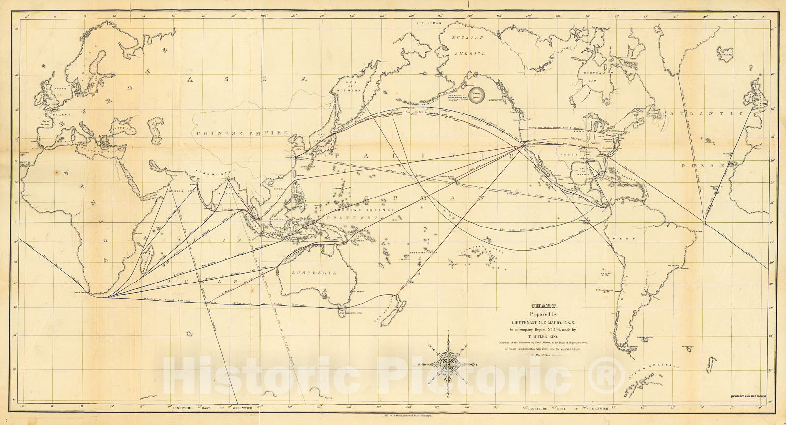 Historic 1848 Map - Chart.