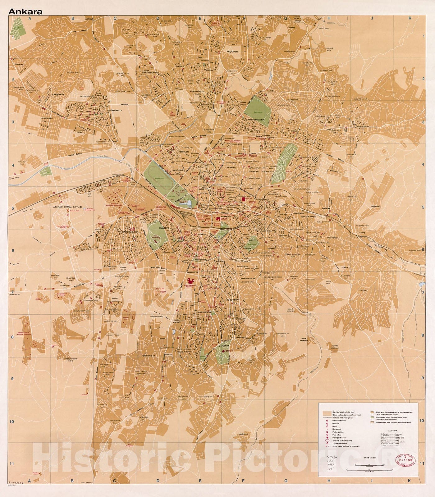 Historic 1981 Map - Ankara.
