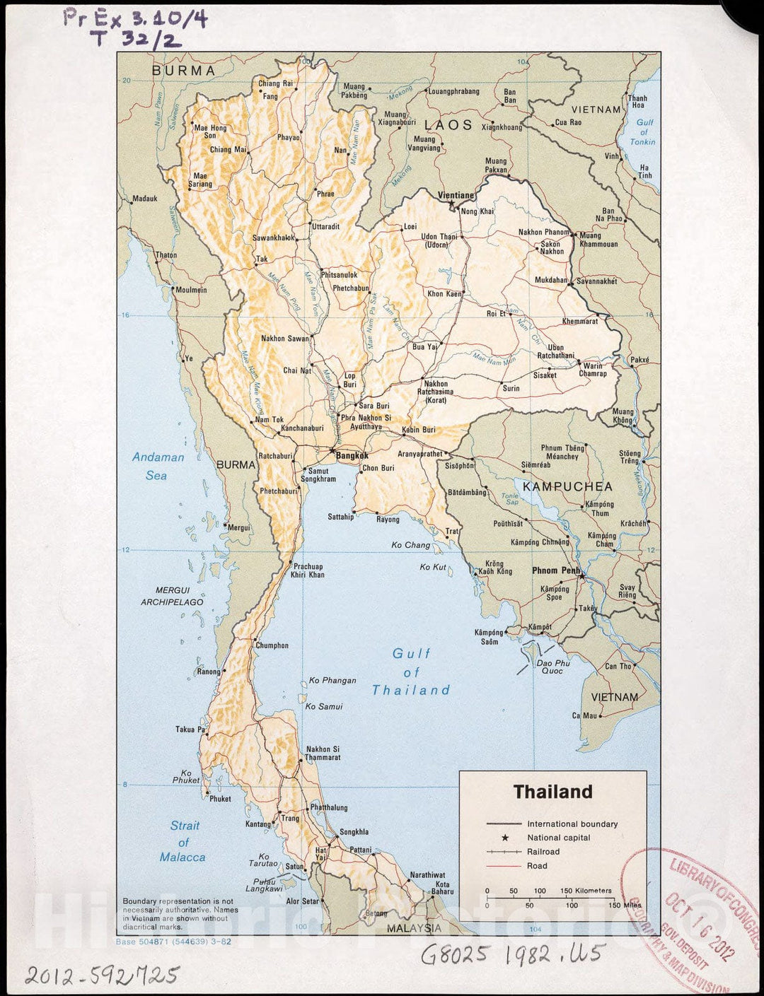 Historic 1982 Map - Thailand.