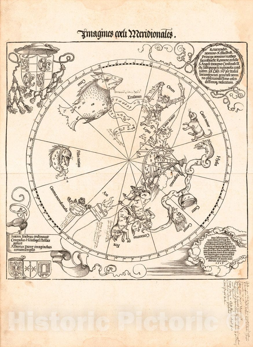 Historic 1515 Map - Imagines coeli meridionales