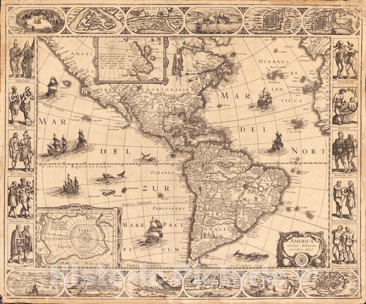 Historic 1622 Map - America, noviter delineata