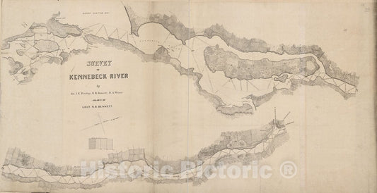 Historic Map - A Collection of maps, Charts, Drawings, surveys, etc, Survey of Kennebeck River (Maine) 1