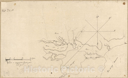 Historic 1805 Map - Map of an Area of Spanish West Florida Bounded on The East by Lake Pontchartrain and The west by The Comite River