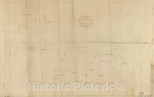Historic 1792 Map - Plano geomÃ©trico de la Boca de monos y puertos de Charguaramas y Carenero en la Ya. de Trinidad