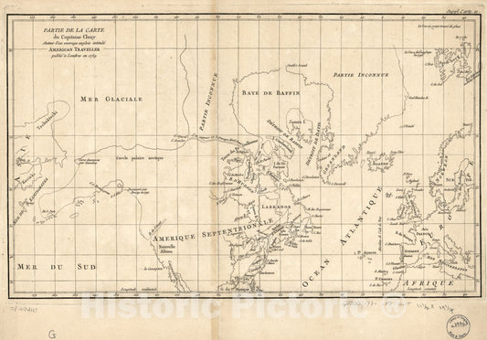 Historic 1770 Map - Partie de la Carte du Capitaine Cluny auteur d'un ouvrage anglois intitulÃ© American Traveller publiÃ© Ã  Londre en 1769.