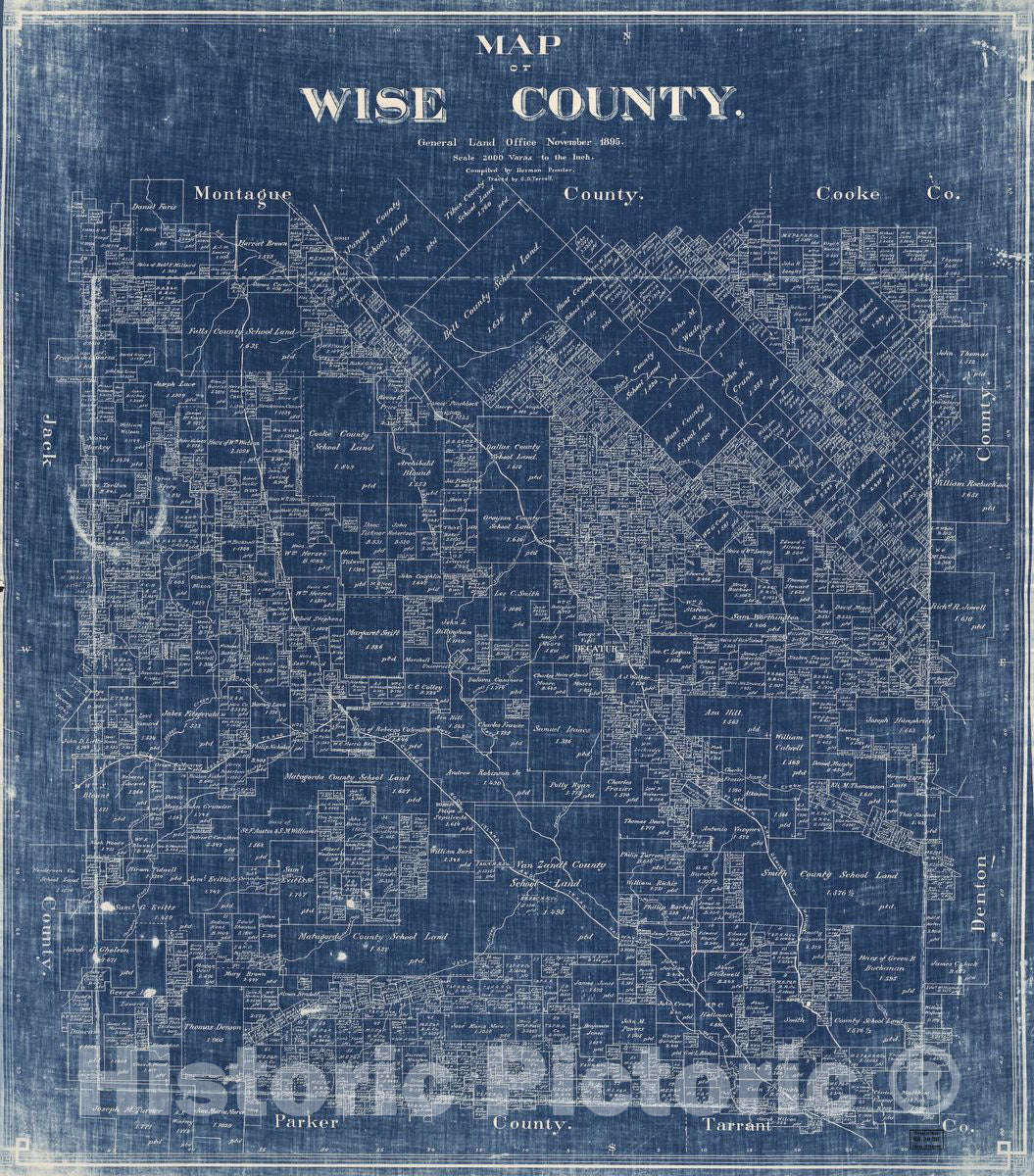 Historic 1895 Map - Map of Wise County