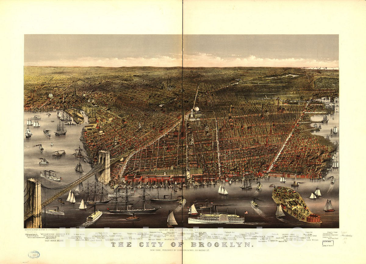 Historic 1879 Map - The City of Brooklyn.