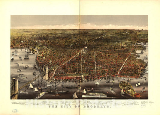 Historic 1879 Map - The City of Brooklyn.