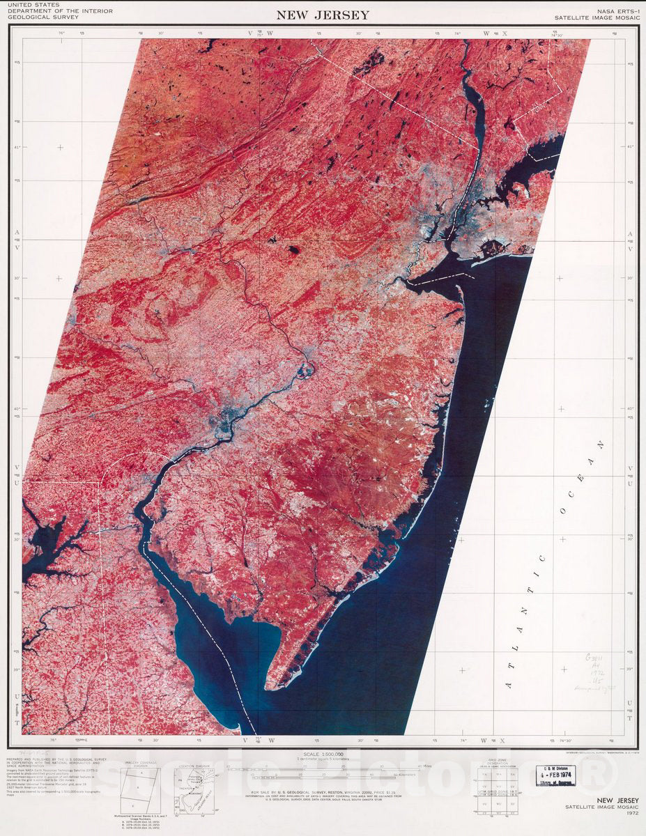 Historic 1972 Map - New Jersey.