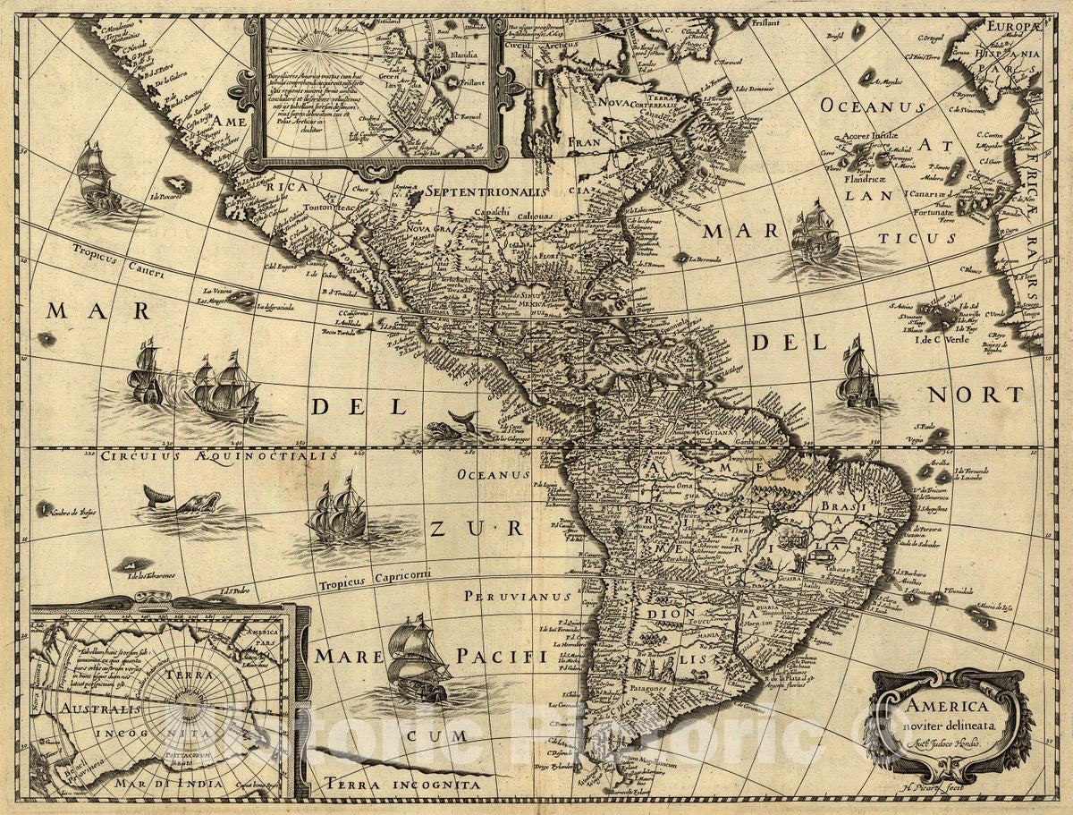 Historic 1640 Map - America noviter delineata