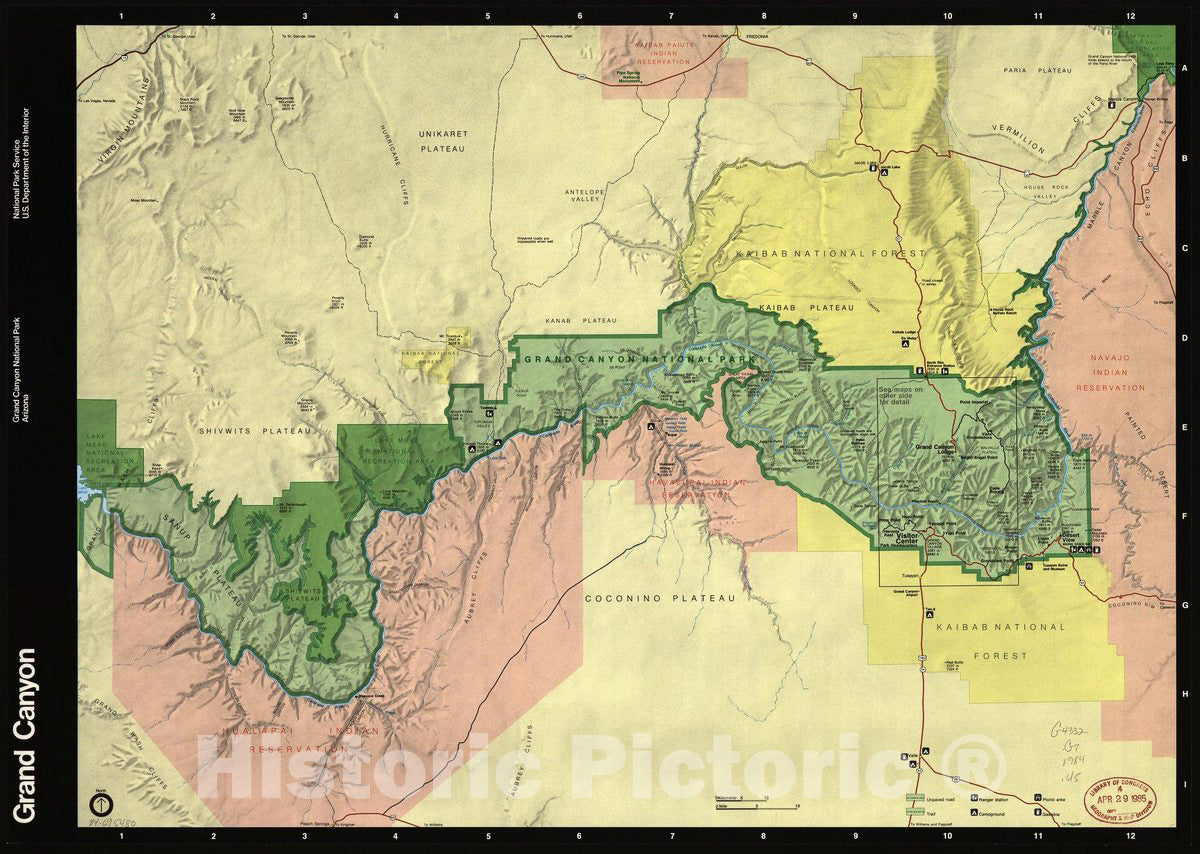 Historic 1984 Map - Grand Canyon
