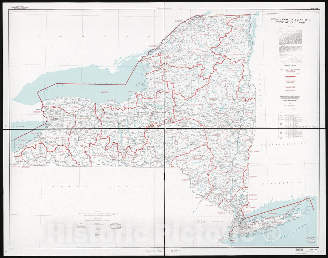 Historic 1980 Map - Hydrologic Unit map-1974, State of New York